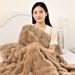 Rabbi Fur Plush Hickened Winer, Suiable For Nap, Shawl, Sofa Air Condiioning Cover Blanke, Nordic Syle,_maomaolike.com