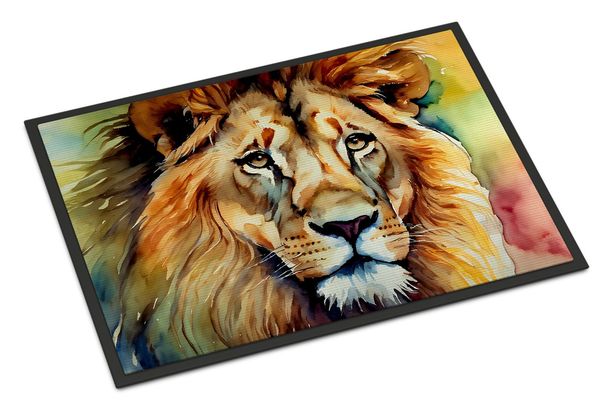 Lion Doormat Front Door Mat Indoor Outdoor Rugs For Entryway, Non Slip Washable Low Pile, 24H X 36W_maomaolike.com