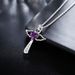 Fine 925 Sterling Silver Angel Noble Crystal Cross Pendants Necklace For Women Luxury Party Wedding Jewelry Christmas_maomaolike.com