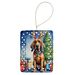 Bloodhound Christmas Reindeer Porcelain Ornament Christmas Tree Hanging Decorations For Home Christmas Holiday, Rectangle, Gift, Multicolor_maomaolike.com