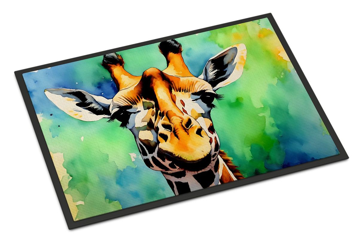 Giraffe Doormat Front Door Mat Indoor Outdoor Rugs For Entryway, Non Slip Washable Low Pile, 24H X 36W_maomaolike.com