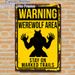 Werewolf Warning Painting Poster, Vintage Distressed Warning Sign Poster, Retro Werewolf Silhouette Design Ideal For Home Wall Decor, Cabin Or_maomaolike.com
