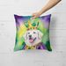 Kuvasz King Of Mardi Gras Throw Pillow Machine Washable, Indoor Outdoor Decorative Pillow For Couch, Bed Or Patio, 18Hx18W_maomaolike.com