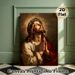 Jesus Themed Painting Poster, Realistic Warm-toned Sacred Portrait With Crown Of Thorns Poster, Creates Serene Spiritual Vibe, Ideal For Home, Prayer_maomaolike.com