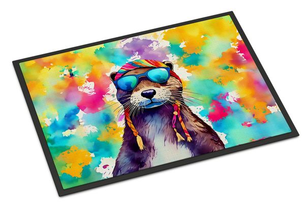 Hippie Animal Otter Doormat Front Door Mat Indoor Outdoor Rugs For Entryway, Non Slip Washable Low Pile, 24H X 36W_maomaolike.com