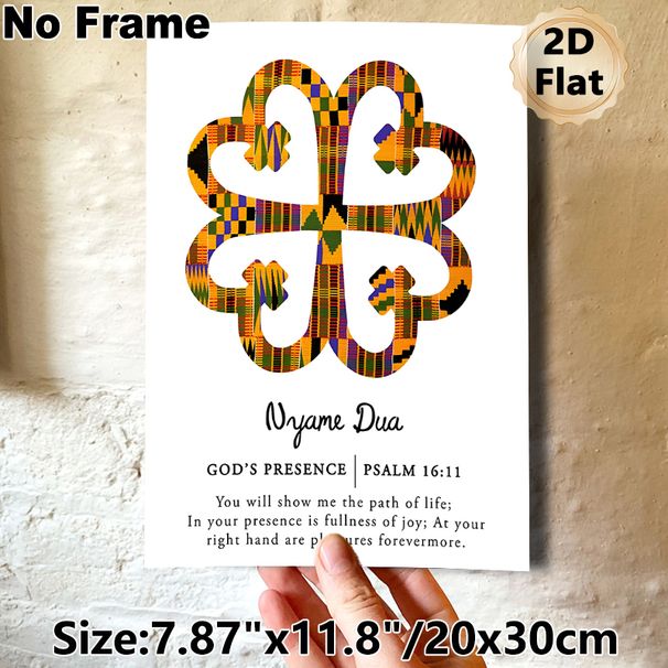 Nyame Dua God's Presence Painting Poster, Vibrant African Kente Pattern Adinkra Symbol Poster, Inspirational Psalm Verse Design Ideal For Home, Prayer_maomaolike.com