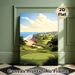 Coastal Golf Course Painting Poster, Serene Soft-illustrated Seaside Golf Course Scene Poster, Calming Scenic Decor Ideal For Home, Office & Golf Club_maomaolike.com
