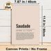 Saudade Definition Painting Poster, Minimalist Typographic Text Art Poster, Thought-provoking Emotional Word Description, Ideal For Bedroom And Living_maomaolike.com