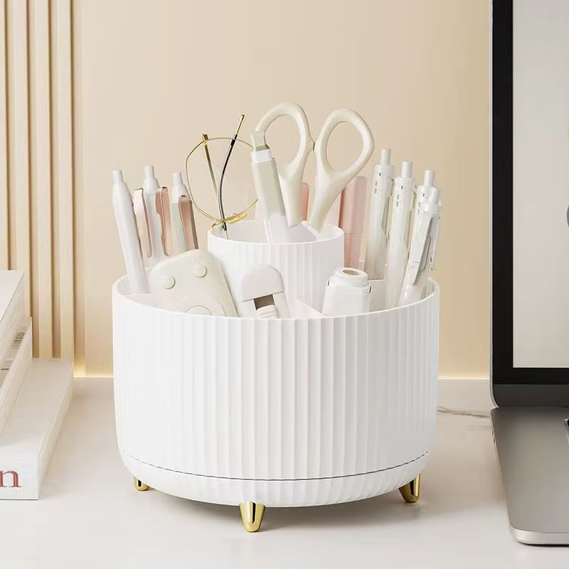 1 Piece 360 Degree Rotating Cosmetic Storage Box, Stylish ABS Plastic Bedroom, Vanity And Bathroom Storage, Hanging Jewelry_maomaolike.com