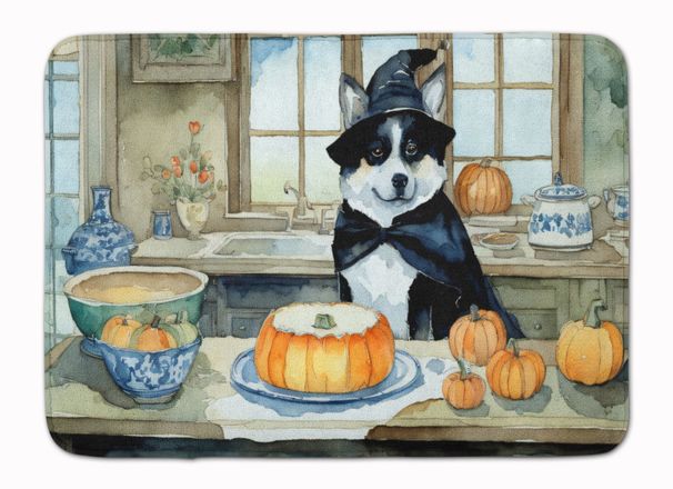 Akita Fall Kitchen Pumpkins Memory Foam Kitchen Mat Machine Washable Anti-Fatigue Mat Cushion Comfort Bath Mat Or Kitchen Rug_maomaolike.com