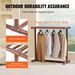 VEVOR Pool Towel Rack, 5 Bar, Brown, Freestanding Outdoor PVC T-Shape Poolside Storage Organizer, Include 8 Towel Clips, Mesh Bag, Hook, Also Stores Floats And Paddles, For Beach, Swimming Pool, Home_maomaolike.com