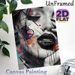 Graffiti Style Female Portrait Painting Poster, Bold Monochrome Face With Colorful Splash & Heart Element Poster, Edgy Artistic Decor For Bedroom_maomaolike.com