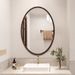 Vintage Style Oval For Home Use, Wall-Mounted, No Drilling, Self-Adhesive Bathroom Makeup Mirror_maomaolike.com