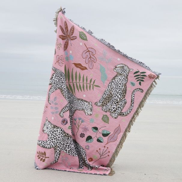 Karen Mabon Snow Leopard Blanket For Bed Sofa_maomaolike.com