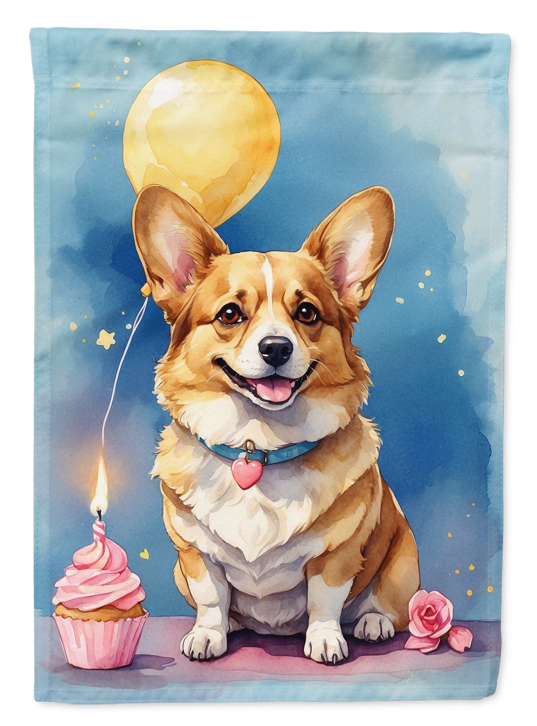 Corgi Happy Birthday Garden Flag Mailbox Flag Decorative Yard Flag Banner Outside Patio Artwork Yard Flower Beds, Garden Size, Multicolor_maomaolike.com
