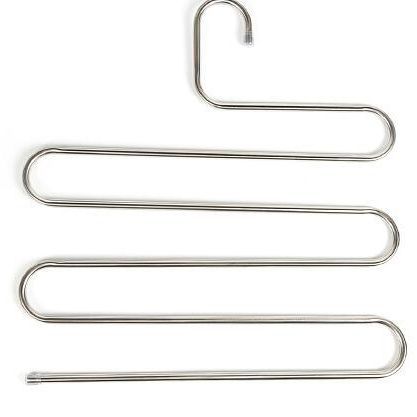5-Tier S-Shaped Pants Hanger – Space Saving Stainless Steel Clothes Organizer_maomaolike.com