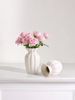1PC Ceramic Vase With Petal Mouth And Gold Striped Design_maomaolike.com