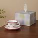 Creative Relief Rose Coffee Cup And Saucer Gift Box Set, Gift Ceramic Saucer, Large Capacity Water Cup, Ceramic Coffee Cup_maomaolike.com