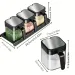 3pcs With Spoon 10oz Glass Jar Set Seasoning Jars Organizer Storage Bottles For Spice Rack_maomaolike.com