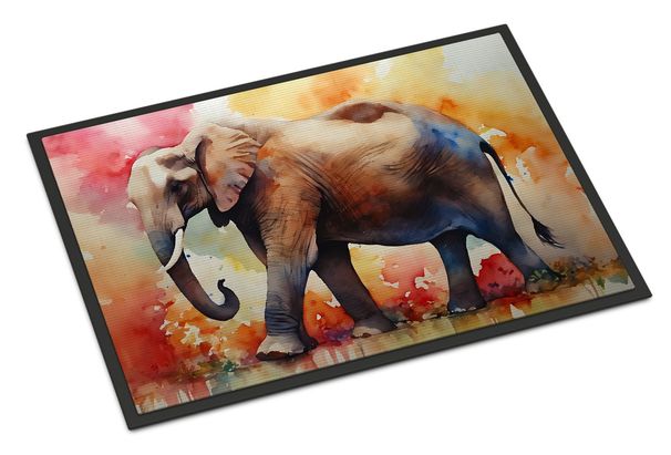 Elephant Doormat Front Door Mat Indoor Outdoor Rugs For Entryway, Non Slip Washable Low Pile, 24H X 36W_maomaolike.com