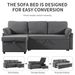 84.2" Sleeper Sofa Bed,Pull Out Sofa Bed With Storage Chaise L Shape Sectional Sofa_maomaolike.com