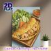 Vietnamese Shrimp Crepe Painting Poster, Vibrant Realistic Oil Painting Style Poster, Detailed Savory Food Artwork Ideal For Restaurant, Kitchen_maomaolike.com