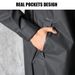 Black Fashion Adult Waterproof Long Raincoat Women Men Rain Coat Hooded For Outdoor Hiking Travel Fishing Climbing_maomaolike.com