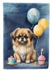 Pekingese Happy Birthday House Flag Large Porch Sleeve Pole Decorative Outside Yard Banner Artwork Wall Hanging, Polyester, House Size, Multicolor_maomaolike.com
