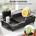 SAYZH Expandable Dish Drying Rack For Small Kitchen Counter, Black_maomaolike.com