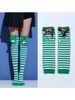 Christmas Winter gloves Christmas sleeves bow striped knee high socks long socks bow pom pom Christmas socks_maomaolike.com