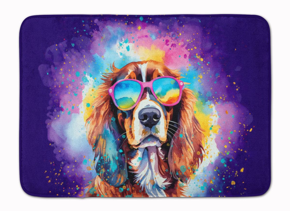 Cavalier Spaniel Hippie Dawg Memory Foam Kitchen Mat Machine Washable Anti-Fatigue Mat Cushion Comfort Bath Mat Or Kitchen Rug_maomaolike.com