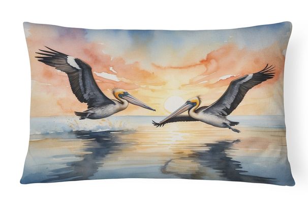 Birds, Birds, Birds Throw Pillow Throw Pillow For Indoor Couch Bed Outdoor Patio Washable, Pelicans Flying 7512,12Hx16W_maomaolike.com