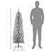 5ft Artificial Pencil Christmas Tree With 263 Snow Flocked Tips, Metal Base, Realistic Xmas Tree_maomaolike.com