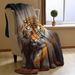 Tiger Digital Print Flannel Soft Sofa Cover Lazy Shawl Travel Portable Blanket Factory Wholesale_maomaolike.com