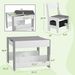 3pc Kids Table And Chair Set With Reversible Tabletop Blackboard, Storage & Bookshelves, Gray_maomaolike.com