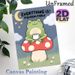 Inspirational Frog Painting Poster, Warm & Cute Cartoon Frog On Mushroom With Motivational Quote Night Scene Poster, Uplifting Wall Decor For Bedroom_maomaolike.com