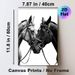 Two Horses Painting Poster, Monochrome Realistic Close-up Affectionate Horses Poster, Elegant Minimalist Decor Ideal For Living Room, Bedroom_maomaolike.com