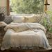 Pastoral Style Soft Washed Cotton Four-Piece Set Korean Floral Embroidery Duvet Cover Bed Skirt 1.8m Four Seasons Bedding_maomaolike.com