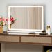 Vanity Mirror With Lights, LED Makeup Mirror With Dimmable 3 Color Modes, Touch Screen Control Vanity Based Mirror Desk Mirror Square White_maomaolike.com
