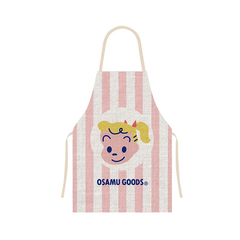 Harada Haru Collaboration Striped Apron Kitchen Household Oil-Proof 2024 New Trendy Cute Cooking_maomaolike.com