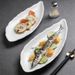 Stone Pattern Ceramic High-Value Tableware Steamed Fish Simple Serving Sashimi Dim Sum Long Plate_maomaolike.com