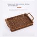 Rectangular Woven Wicker Bread Basket With Dual Handles Brown Decorative Storage Bin For Snacks Fruits Kitchen_maomaolike.com
