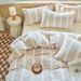 Wholesale INS Japanese Simple Vintage Striped Pure Four-Piece Nordic Style Full Yarn-Dyed Washed Cotton 4-Piece Set_maomaolike.com