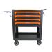 4 DRAWERS MULTIFUNCTIONAL TOOL CART WITH WHEELS AND WOODEN TOP-ORANGE_maomaolike.com
