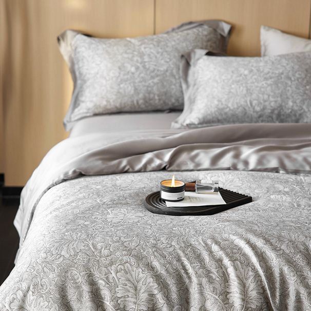 Elegant、Understated 、 Class A New Model 60S Austrian Bed Sheets Lenzing Printed Tencel Four-Piece Set Nordic Light_maomaolike.com