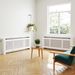 14-Panel Extendable Cover Display Shelf, White MDF Radiator Guard With Slatted Ventilation, Wall Mountable For Hallway_maomaolike.com