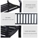 50ft Outdoor Bench Seat, Patio Bench With Slatted Seat, Metal Porch Bench, With 2 Person Design, For Poolside, Lawn, Black_maomaolike.com