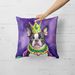 Boston Terrier King Of Mardi Gras Throw Pillow Machine Washable, Indoor Outdoor Decorative Pillow For Couch, Bed Or Patio, 18Hx18W_maomaolike.com