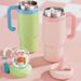 710ML Stainless Steel Fountain Tumbler Handle Leak Proof Whale Squirt Drinking Cup Water Bottle With Straw Creative G_maomaolike.com