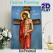 Jesus Crucifixion Painting Poster, Traditional Religious Icon-style Poster, Reverent Depiction Of Jesus With Crown Of Thorns And Red Robe, Suitable_maomaolike.com